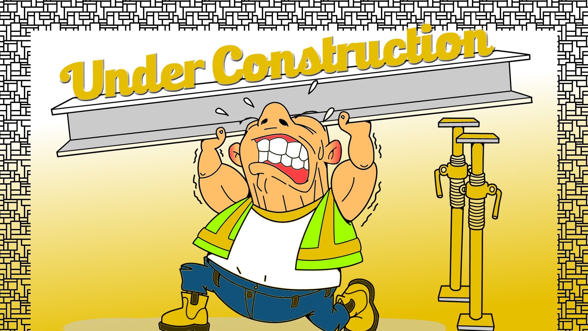 under opbygning, under construction, undskyld vi roder, snart tilbage