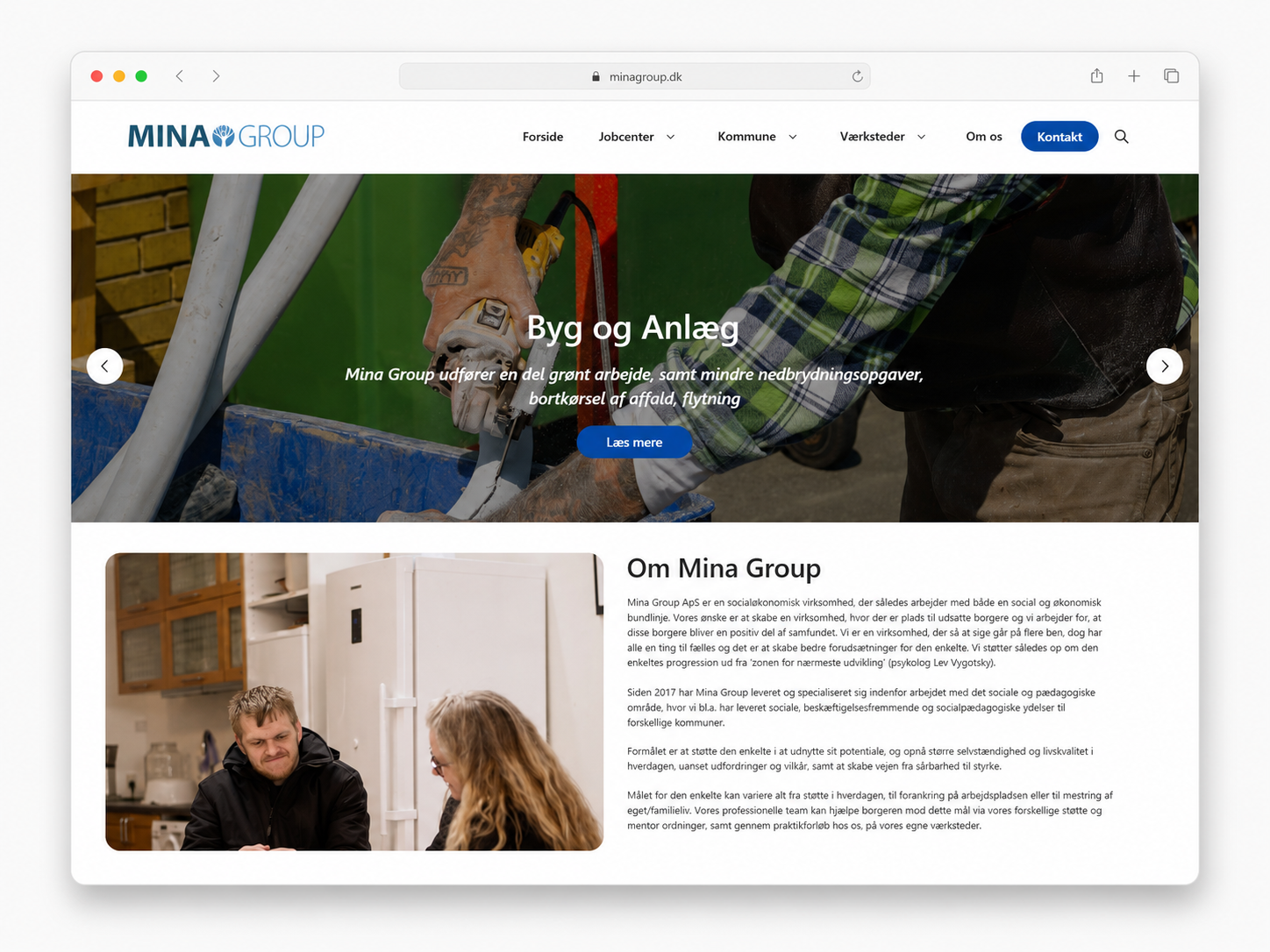 Hjemmesider - Screenshot Minagroup.dk