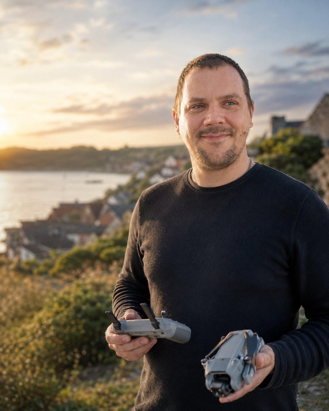 Lasse Antonsen med drone i hånden intro billede